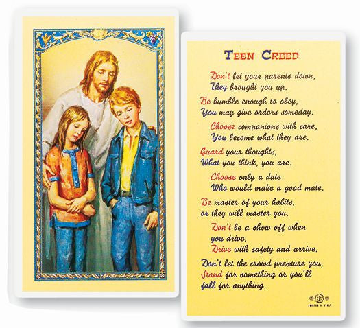 Teen Creed Holy Card