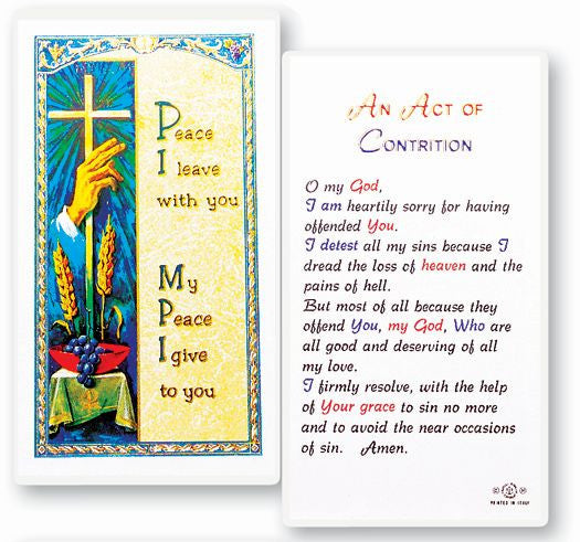 Act Of Contrition Laminated Holy Card