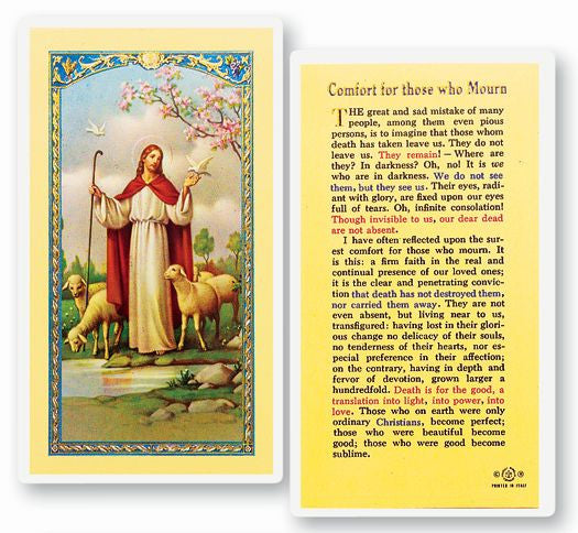Comfort For Those Who Mourn Laminated Holy Card
