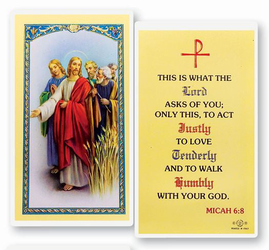 What The Lord Asks - Micah 6:8 Holy Card