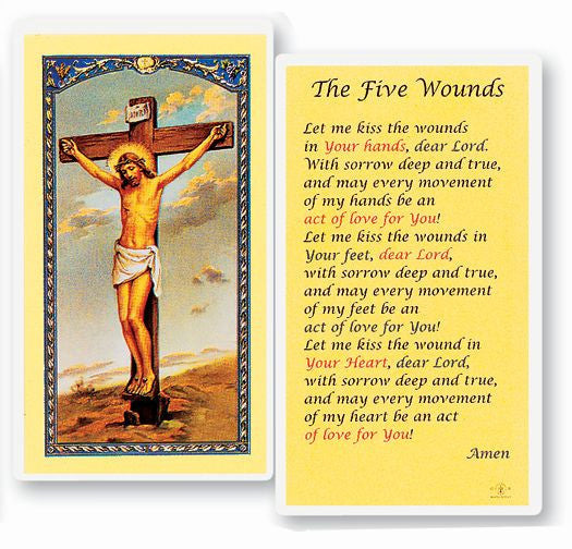 The Five Wounds Holy Card