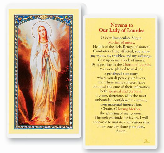 Novena To Our Lady Of Lourdes Holy Card