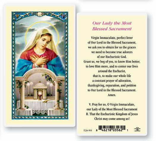 Our Lady Of The Most Blessed Sacrament Holy Card