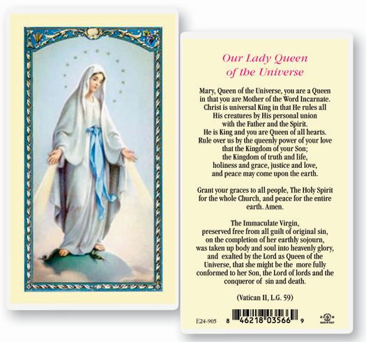 Our Lady Queen Of The Universe Holy Card
