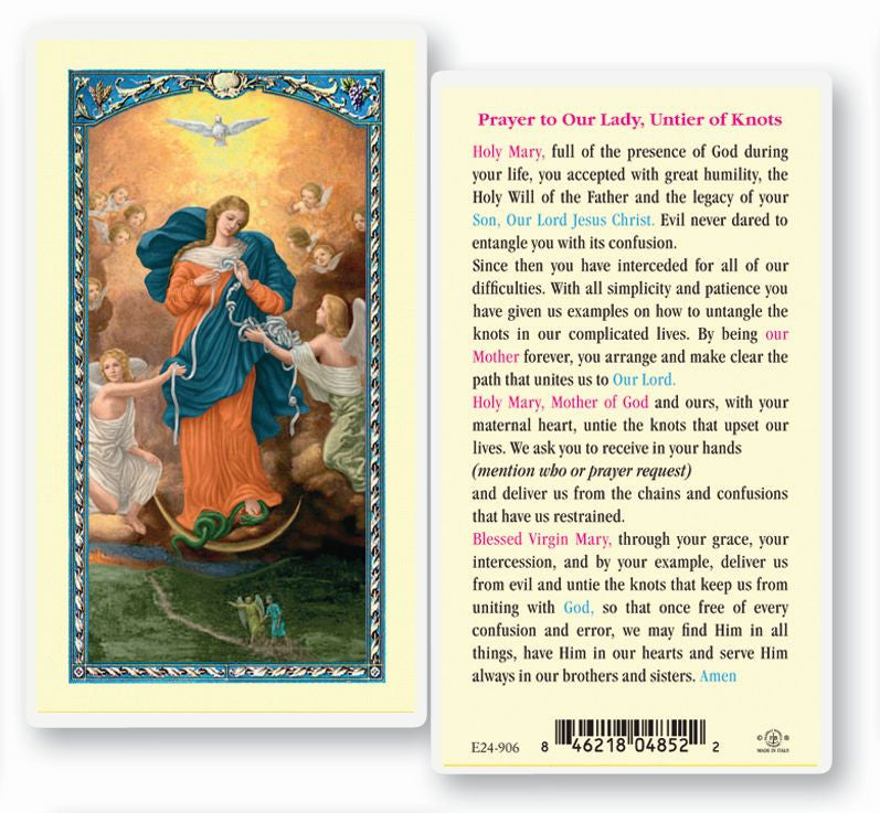 Our Lady, Untier Of Knots Holy Card