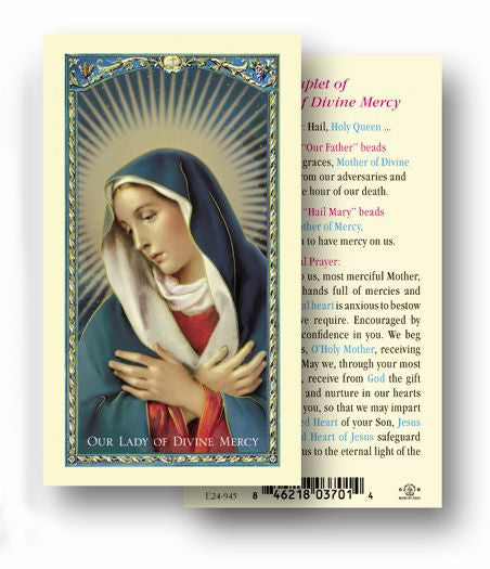 Our Lady Of Divine Mercy Holy Card