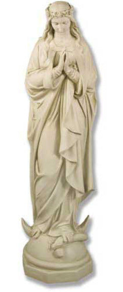 Immaculate Conception Church Statue - Indoor / Outdoor - 54 Inch - Antique Stone Look