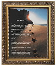 Footprints Ornate Framed Print 8 x 10"