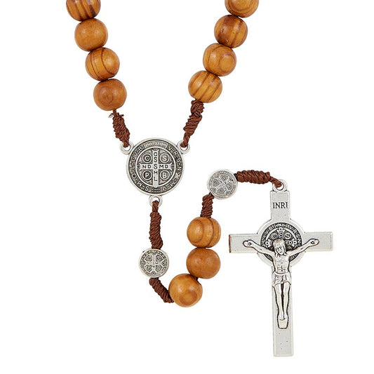 Saint Benedict Paracord Rosary - Brown
