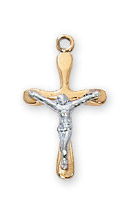 Gold over Sterling Tutone Crucifix Pendant