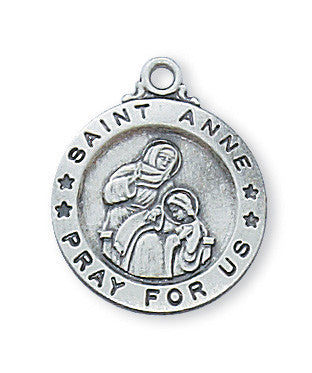 Pendentif Sainte-Anne en argent sterling avec chaîne