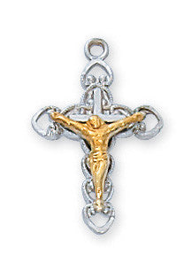 Sterling Silver Tutone Crucifix Pendant