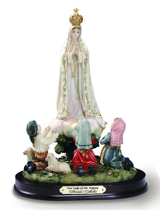 Our Lady of Fatima with Children Statue 12"