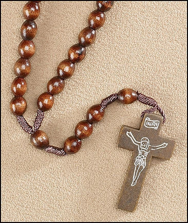 Dark Brown Corded Rosary