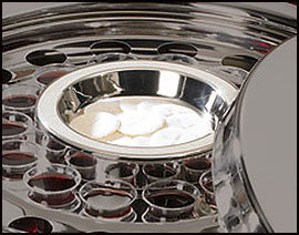 Communion Tray Center Bread Plate Stainless Steel 4-3/4"