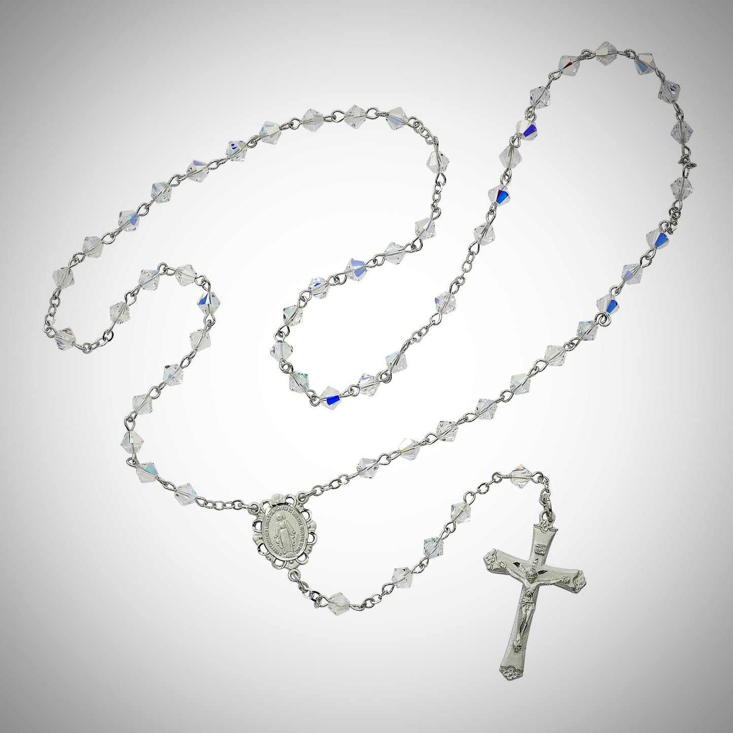 Crystal Swarovski Bead Rosary Boxed