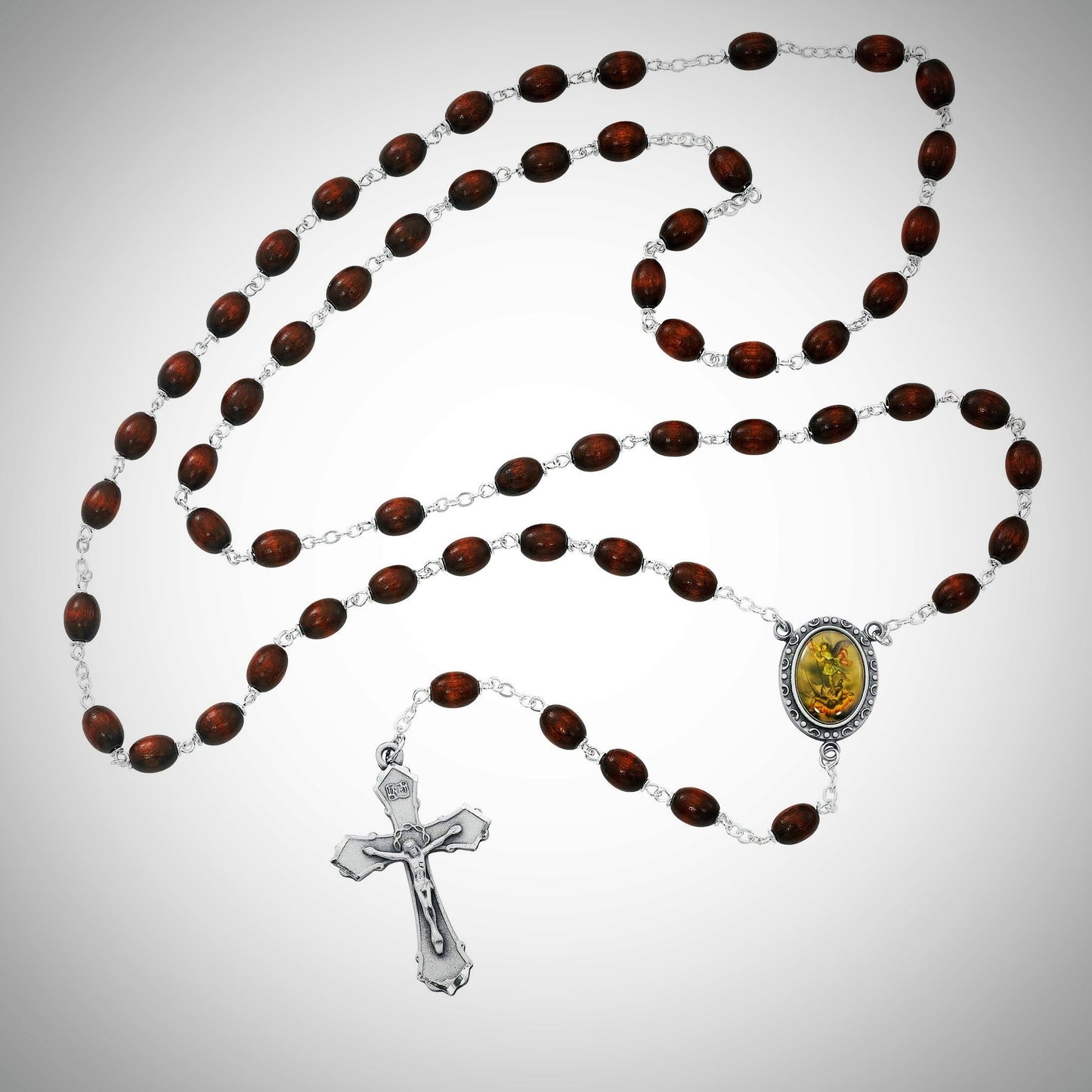 Brown St. Michael Rosary Boxed