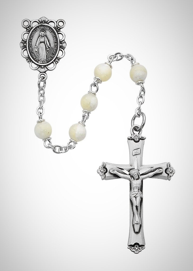 Genuine Mother of Pearl Rosary Boxed
