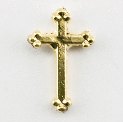Gold Trinity Cross Lapel Pin Carded