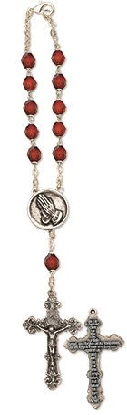 RUBY AB AUTO ROSARY WITH LORD'S PRAYER