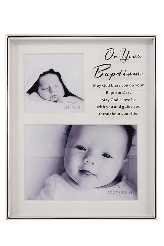 SILVER PLATED COLLAGE FRAME BAPTISM