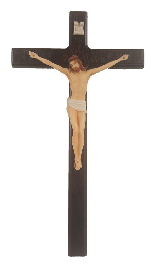 Crucifix With Hand Painted Corpus 10"
