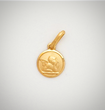 10k Tiny Round Guardian Angel Medal