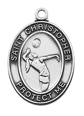 St. Christopher Sports Pewter Medal Girl Volleyball