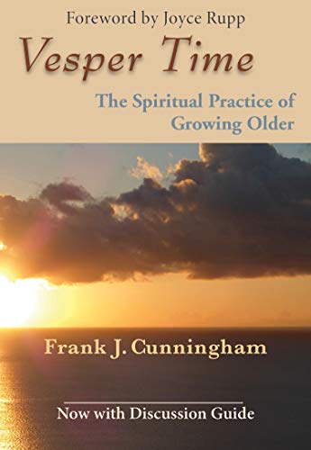 Cover of the book 'Vesper Time: The Spiritual Practice of Growing Older' featuring a sunset over a body of water.