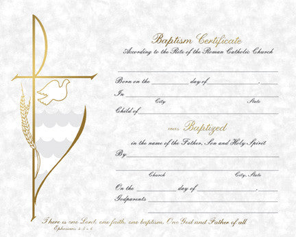 Baptism - Parchment Collection Certificate