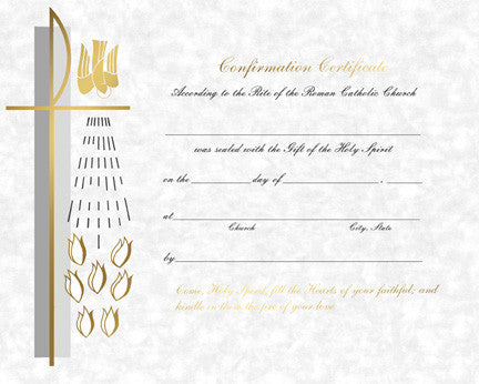 Confirmation - Parchment Collection Certificate