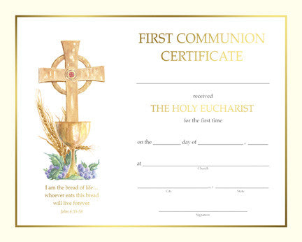 Communion - Spiritual Collection Certficiate