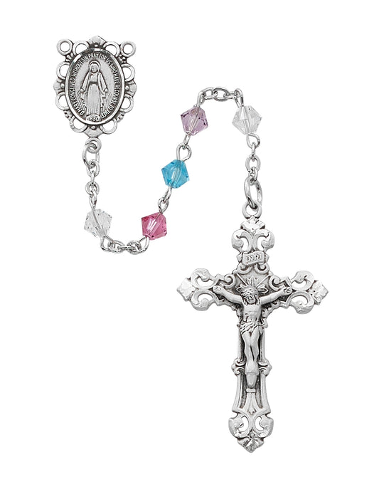 Rhodium Multi Colour Swarovski Rosary