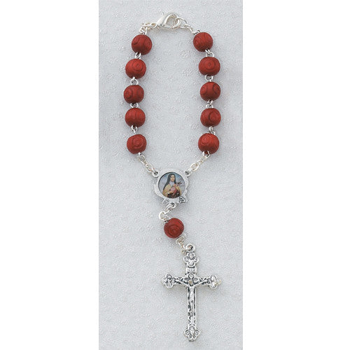 ST. THERESE AUTO ROSARY/CARDED