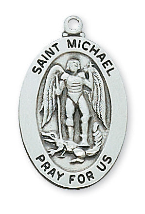 Sterling Silver St. Michael Medal 24"