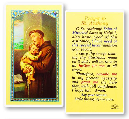 Saint Anthony Holy Card