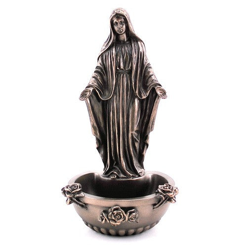 Bronzed Our Lady of Grace Standing/Hanging Font