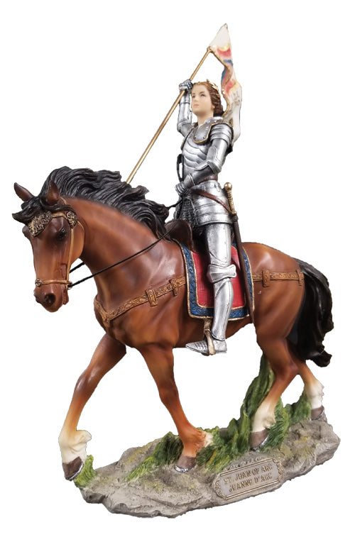 Vibrant St. Joan of Arc Statue 11"