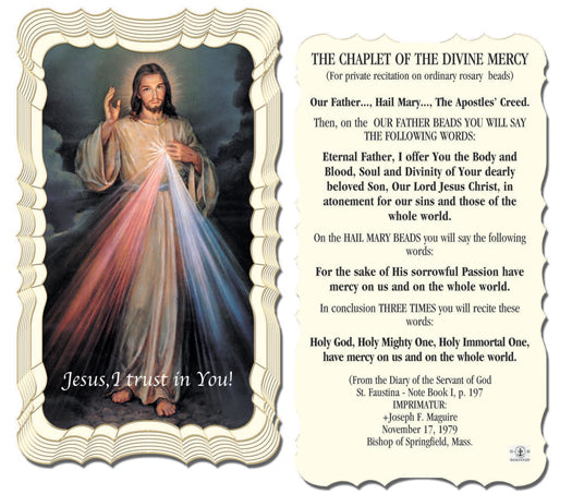 Chaplet Of The Divine Mercy Holy Card