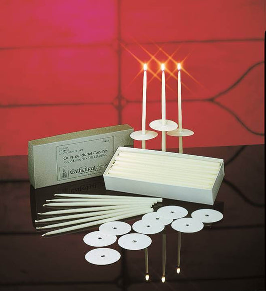 Congregational Tapers Candles *Packed with  Drip Protectors