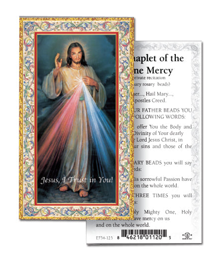 Chaplet Of Divine Mercy Holy Card