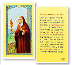 Prayer to St. Clare Holy Card