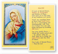 Our Lady of Mental Peace Holy Card