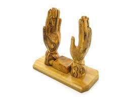 Praying Hands Bible Stand Olive Wood