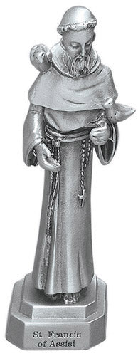St. Francis of Assisi Statue Pewter 9 CM