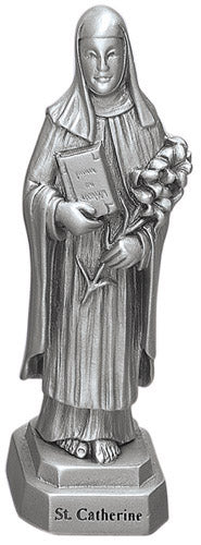 St. Catherine Statue Pewter 9 cm