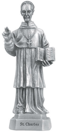 St. Charles Statue Pewter 9 cm