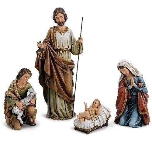 Holy Family With Shepherd & Sheep  4 Piece Set