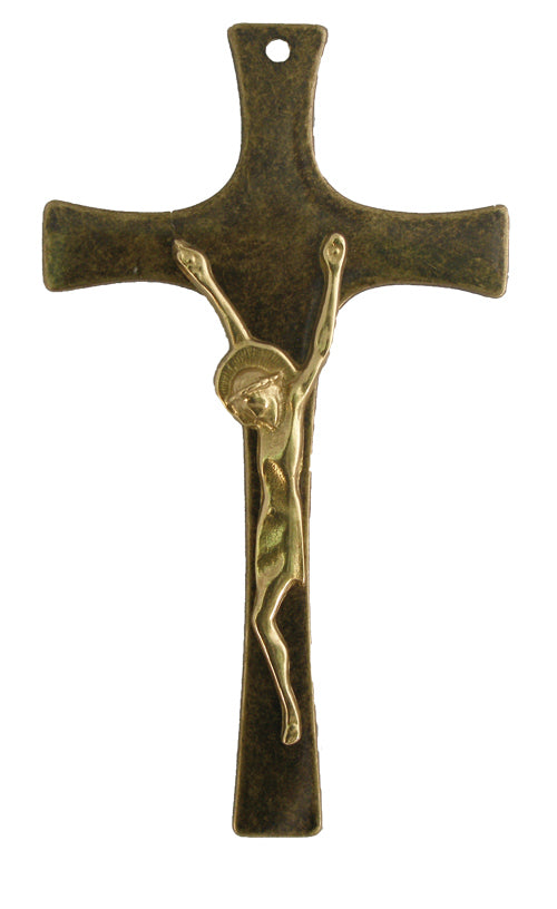 Crucifix with Brass Corpus