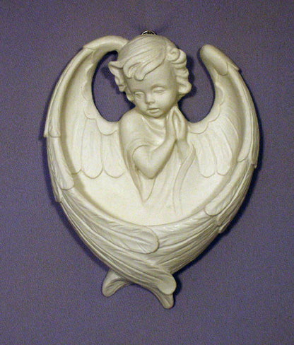 White Praying Angel Water Font 6.5"